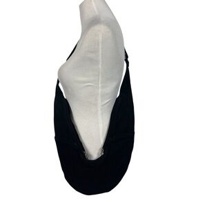 Sash Bag Black Canvas Cresent Crossbody Shoulder Bag